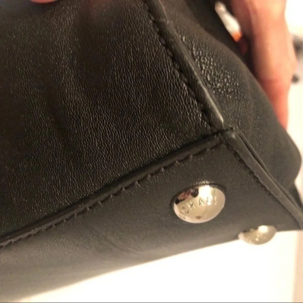 Michael kors black leather Hamilton satchel bag
